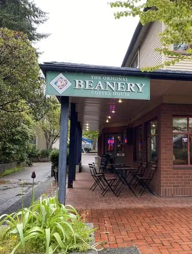 The Original Beanery Coffee House sign above the entrance